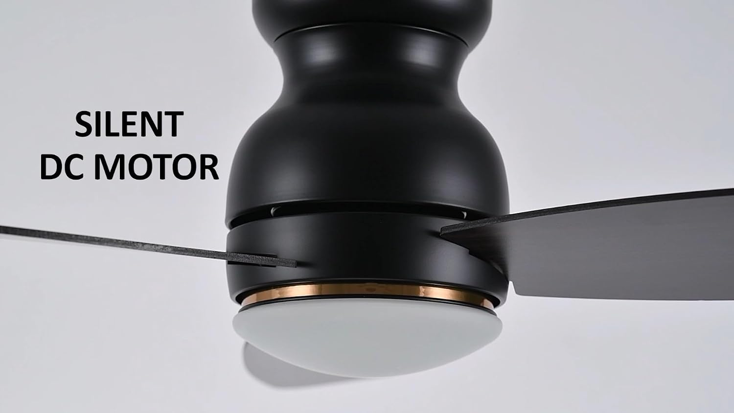 Carro 44' Black Ceiling Fan with Light Flush Mount, DC 10 Speeds Silent Ceiling Fan with Remote, 2 Light Colors Dimmable, for Living Room, Bedroom, Dark Walnut