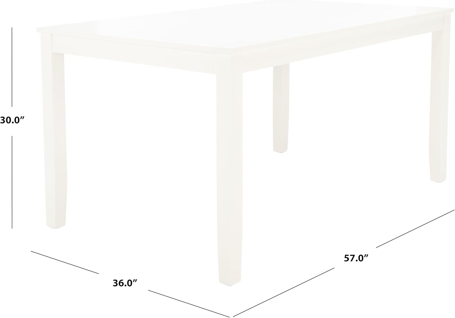 Safavieh Home Collection Silio White Rectangle Dining Table