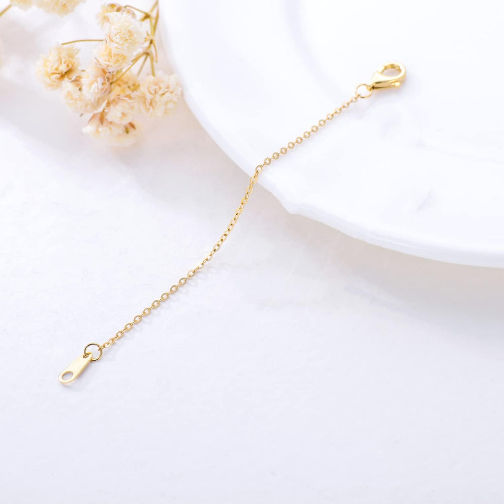 10k 14k Real Gold 1'/1.5'/2'/2.5'/3'/4'/5' Necklace Extender, Necklace Bracelet Extender Chain, Durable Gold Extender Chain, Adjustable Extension Chain for Necklace Bracelet Anklet