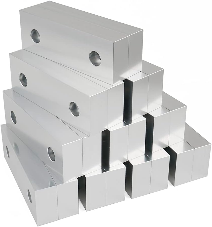 10 Set 20pcs 6 x 2 x 1 Soft Jaws Set Standard Machinable Aluminum Compatible with Kurt 6' Vise Jaws