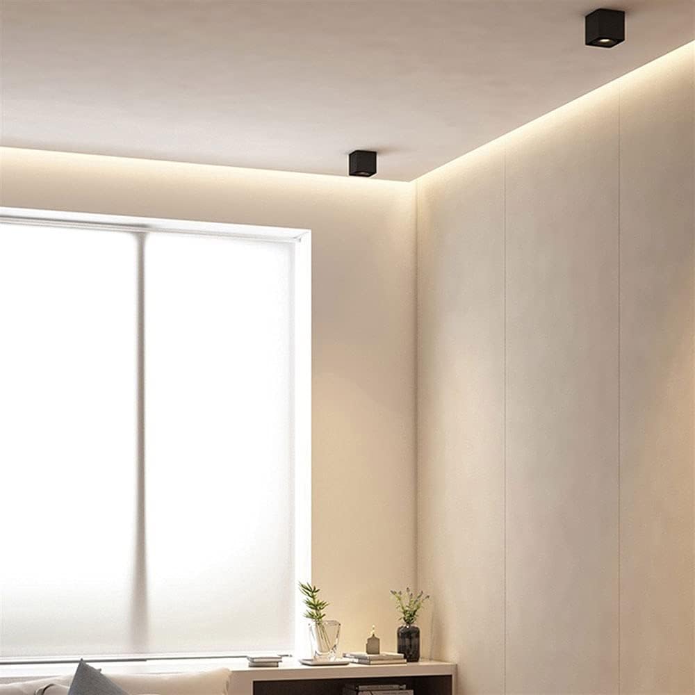 7W Adjustable LED Downlight - Modern Anti-Glare Ceiling Spotlights for Indoor Lighting(Black,White Light) (Black White Light)