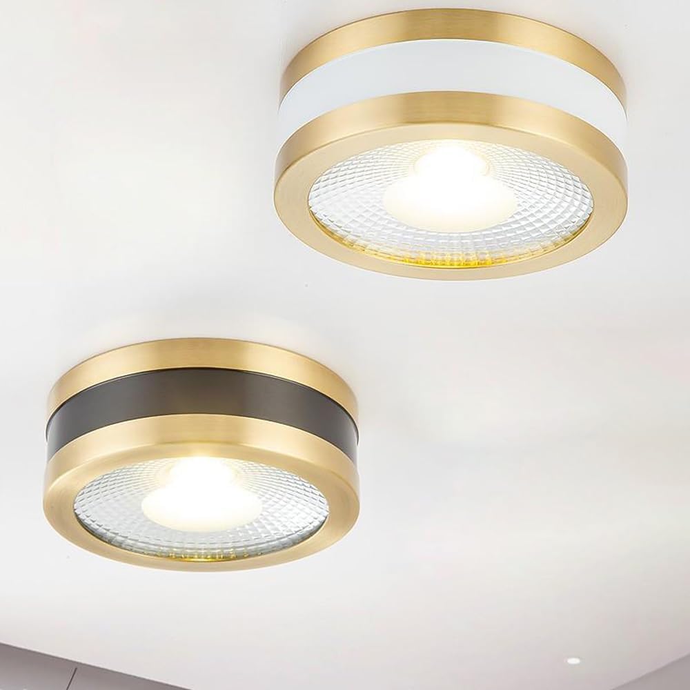 Round Ceiling Spot Lights,Modern Minimalist Wall Downlight,Free Opening Ceiling Lamps,Gall Copper 3W/5W/7W/9W Led Ceiling Spotlights Indoor for Kitchen Office Shop Cafe L-Neutral Light 4000k-7W