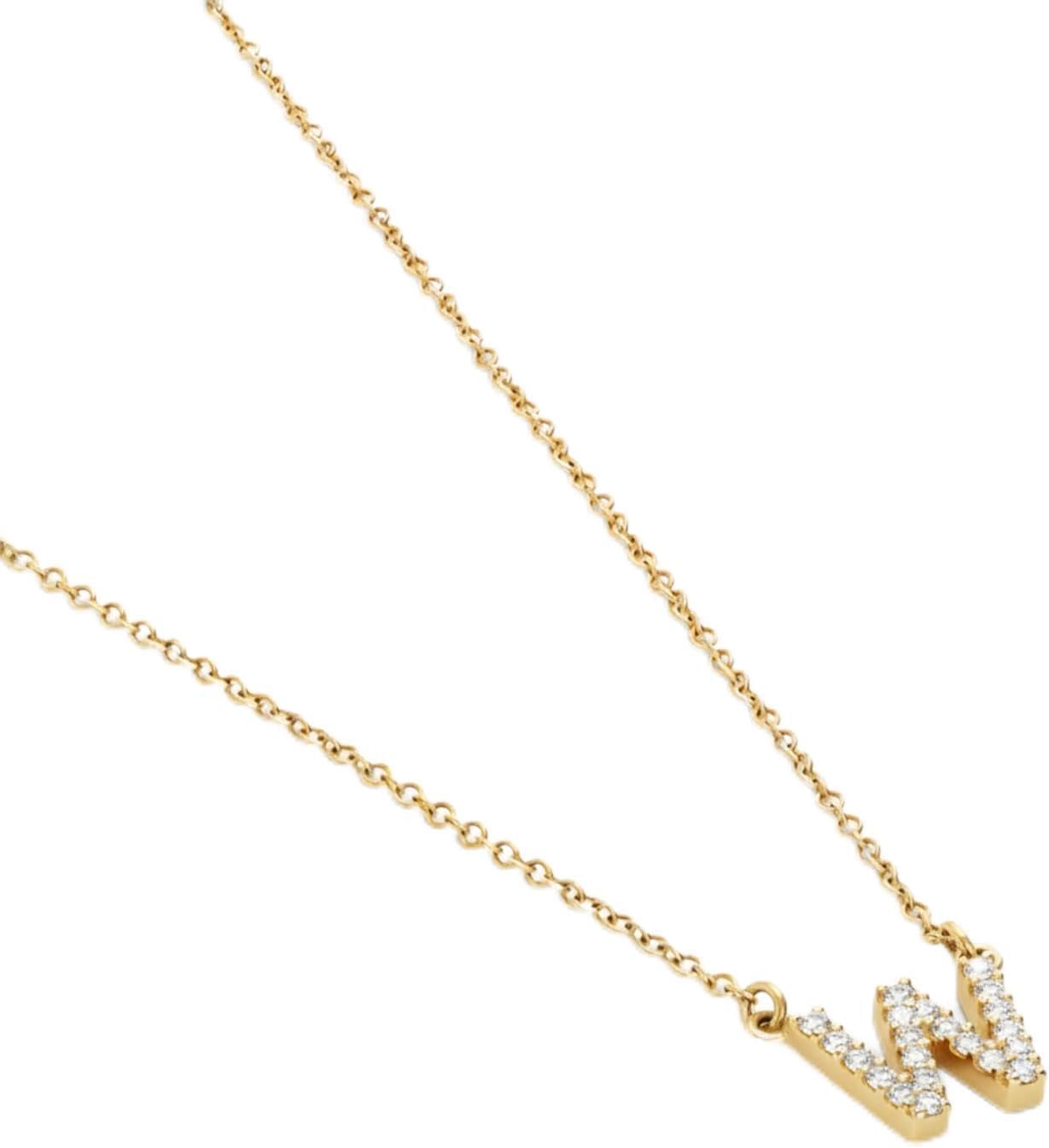 OAK & LUNA - 14K Solid Gold A-Z Initial Necklace with Diamonds – Dainty Diamond Letter Necklace – Custom Fine Jewelry Gift for Women