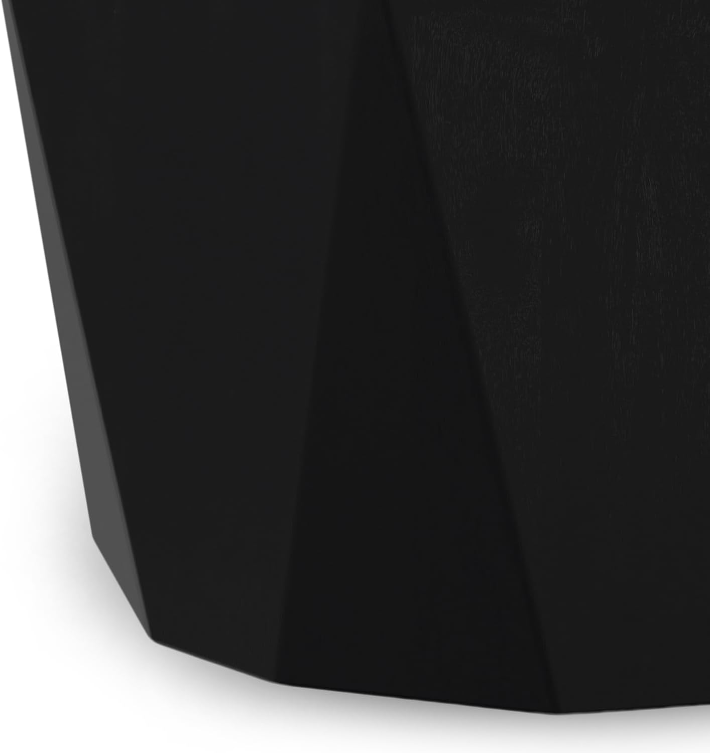 SIMPLIHOME Judson End Table - 15 inch Wide Solid Mango Wood Polygon Accent Table with Faceted Geometric Design in Black, Contemporary Nightstand or Lamp Stand for Living Room or Bedroom, Assembled