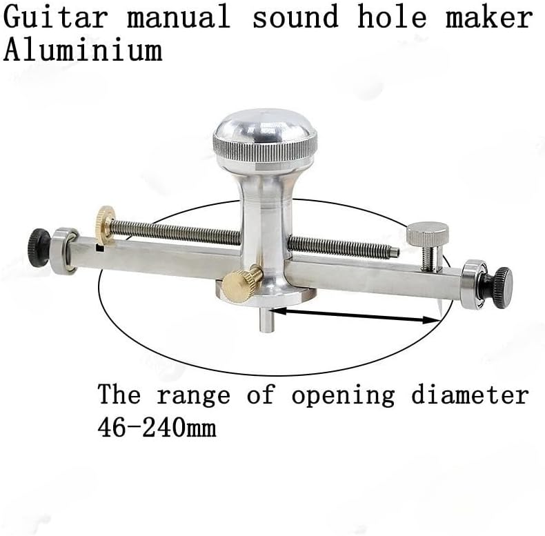 Guitar Sound Hole Cutter, Rosette Inlay Circle Router Tool: Manual Adjustable Circle Cutter-Soundhole Opening & Ring Channel Cutting | Acoustic/Classical/Folk Luthier Building Repair (Aluminium)