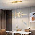 Indoor Chandelier, LED Ceiling Lights Dimmable Dining Room Lighting Fixture Bedroom Hanging Light with Remote Control, Modern Spotlight Design Chandelier for Lounge Kitchen Island(Gold,L100cm)