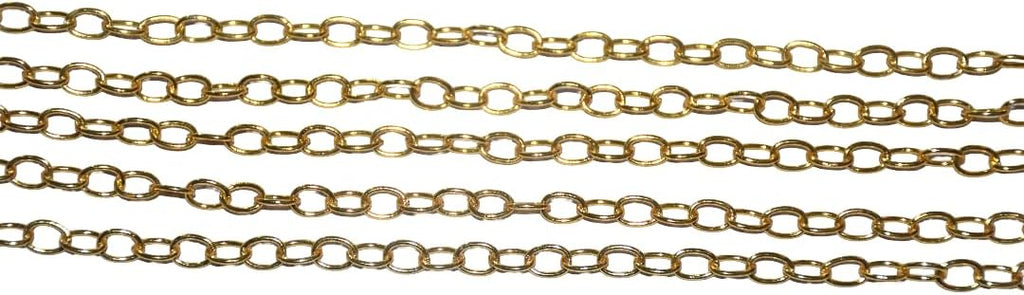Gold-Plated Oval Link Chain – Cable Chain for Jewelry Making, DIY Crafts, Necklace & Bracelet Chain, Bulk Jewelry Supply (by the Foot)