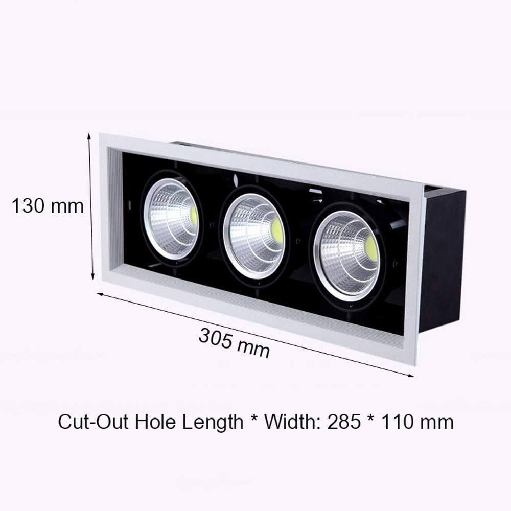 Recessed 3*7W 3heads Embedded High Color Rendering Aluminum Downlight Commercial Business Decoration Illumination Clothing Store Ceiling Panel Light Led Recessed Household Indoor Spotlight Integ