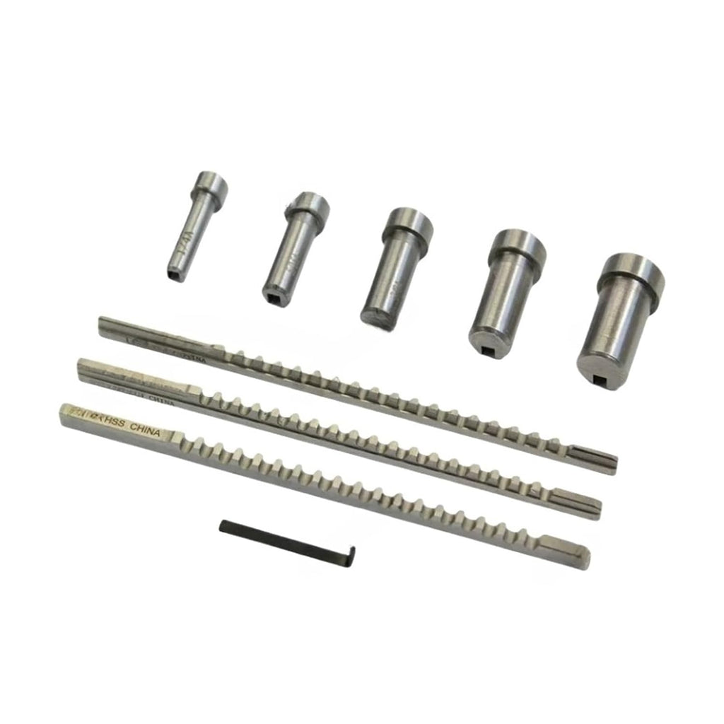 Keyway Broach Kit HSS Keyway Broach Set Metric Sized 6pcs 2mm 3mm Broaches 6/8/10 Collared Bushings with Shims CNC Cutting Tools