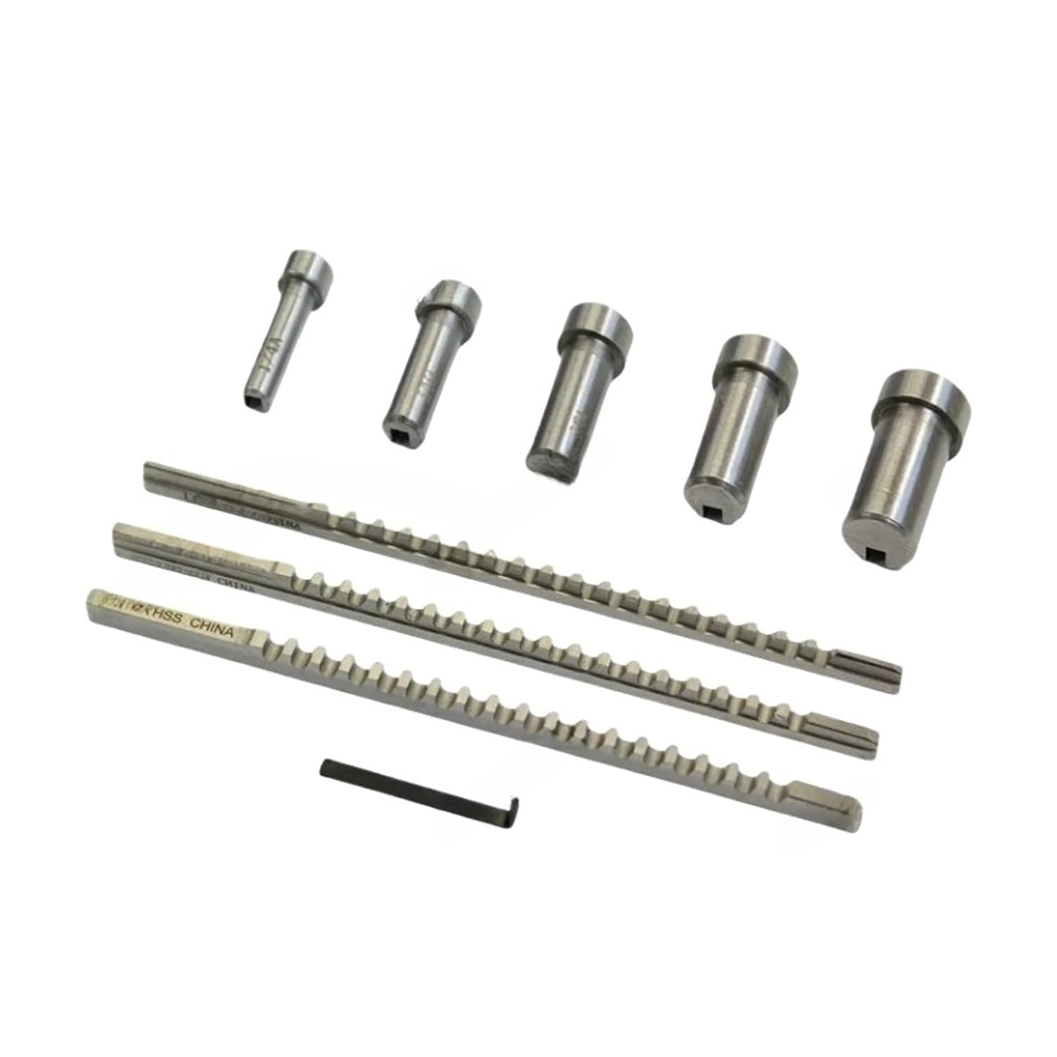 Keyway Broach Kit HSS Keyway Broach Set Metric Sized 6pcs 2mm 3mm Broaches 6/8/10 Collared Bushings with Shims CNC Cutting Tools