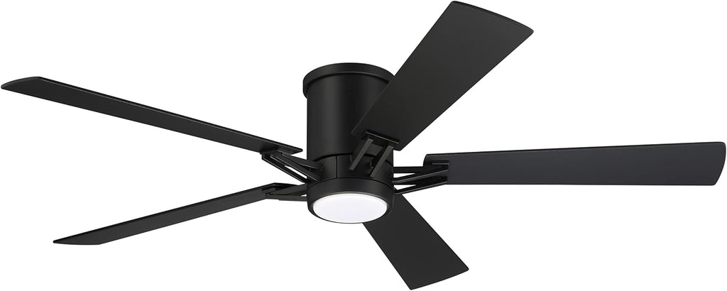 Craftmade 52' Wyatt Hugger Indoor/Outdoor Painted Nickel Finish Ceiling Fan, LED Light Kit (Optional), Remote Included, Smart WiFi Enabled with Voice Activation, works with Alexa & Smart Home Devices
