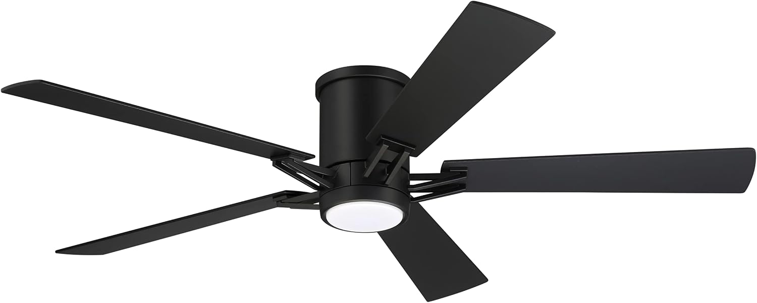 Craftmade 52' Wyatt Hugger Indoor/Outdoor Painted Nickel Finish Ceiling Fan, LED Light Kit (Optional), Remote Included, Smart WiFi Enabled with Voice Activation, works with Alexa & Smart Home Devices