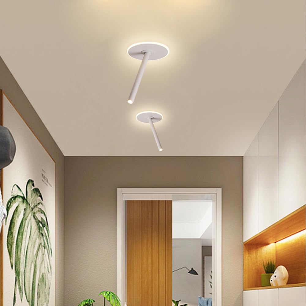 11W LED Adjustable Ceiling Spotlight Indoor Accent Lamp Moun Downlight Aluminum with 360° Pivoting Spot Light for Living Room Artwork Picture 3000K