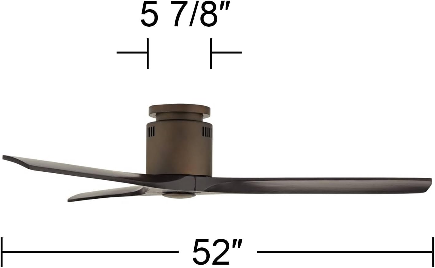 Casa Vieja 52' Windspun Rustic Farmhouse 3 Blade Indoor Hugger Ceiling Fan with Remote Control Oil Rubbed Bronze Matte Black Wood for Living Kitchen House Bedroom Family Dining Room Office