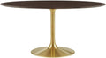 Modway Lippa Dining Table, 60', Gold Cherry Walnut