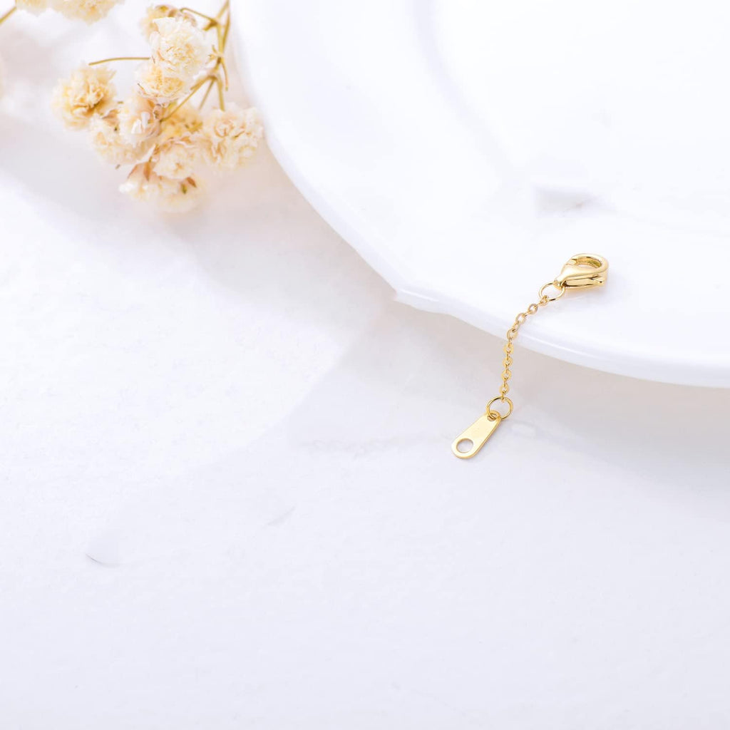18k Gold 1'/2'/3' Necklace Extender Chain, Durable Strong Removable Gold Chain Extender, Real Gold Extension Chain for Necklace Bracelet Anklet