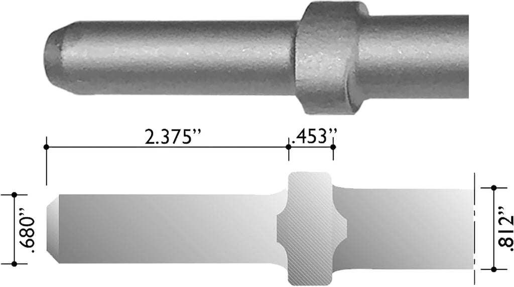 Champion Chisel, Carbide Tipped Bushing Tool with 25 teeth, .680 Round Shank Oval Collar, Designed for .680 Round Chipping Hammer with Oval Retainer