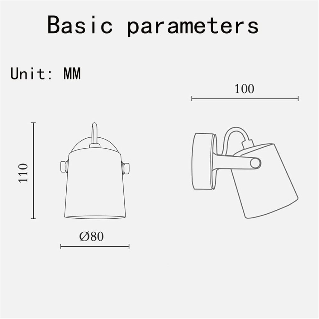 Indoor Single Head Wall Light with 350°+90° Adjustable Spotlight Modern GU10 Bedroom Bedside Wall Lamp Nordic Minimalist Wall Lighting Fixtures for Hallway Living Room(Dark)