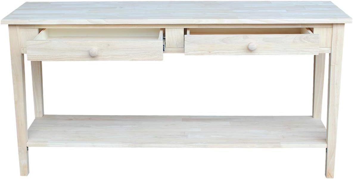 IC International Concepts Spencer Server Extended Length Console Table, Versatile Design for Dining Room, Hallway, or Entryway - Unfinished
