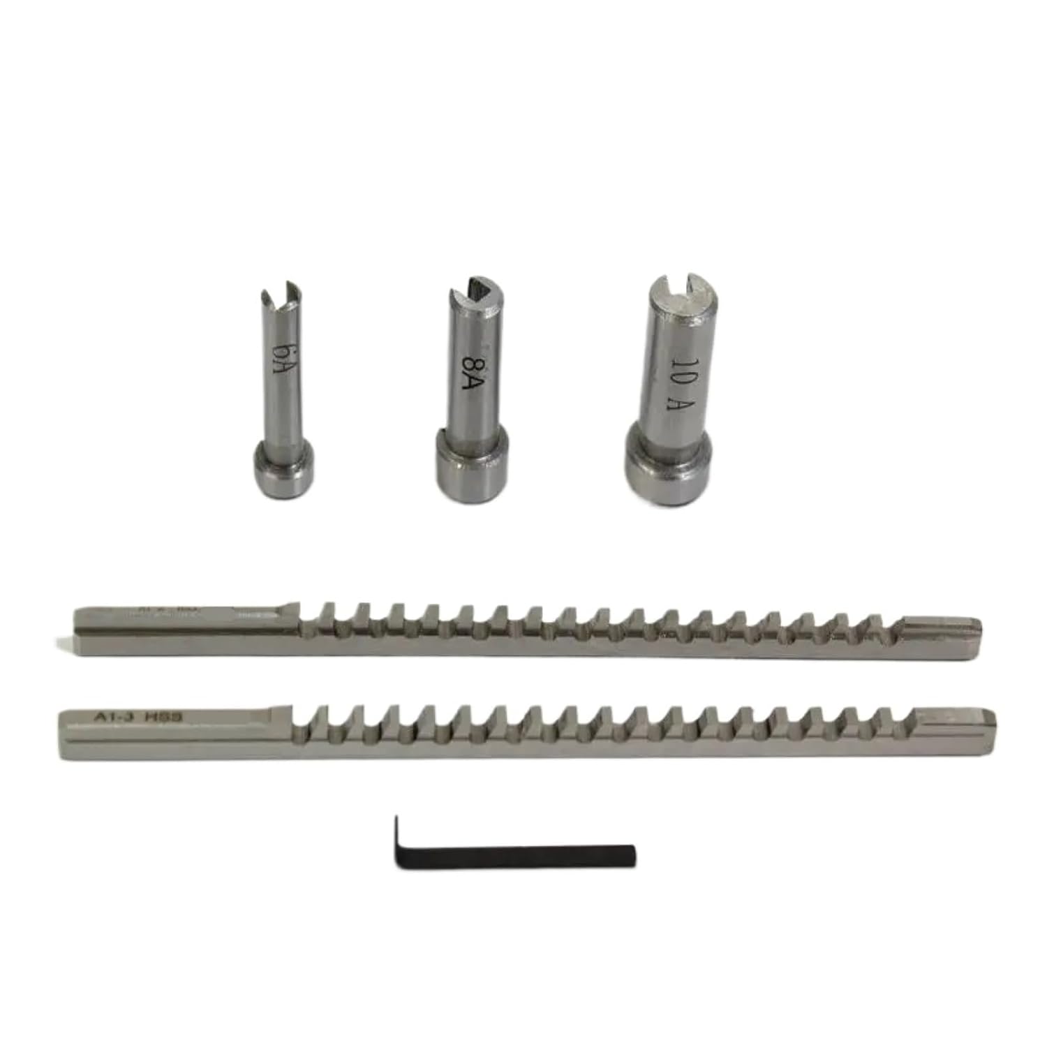 HSS Keyway Broach Set Metric Sized 6pcs 2mm 3mm Broaches 6/8/10 Collared Bushings with Shims CNC Cutting Tools