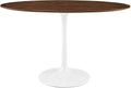 Modway Lippa 48' Mid-Century Modern Dining Table with Oval Top in Walnut