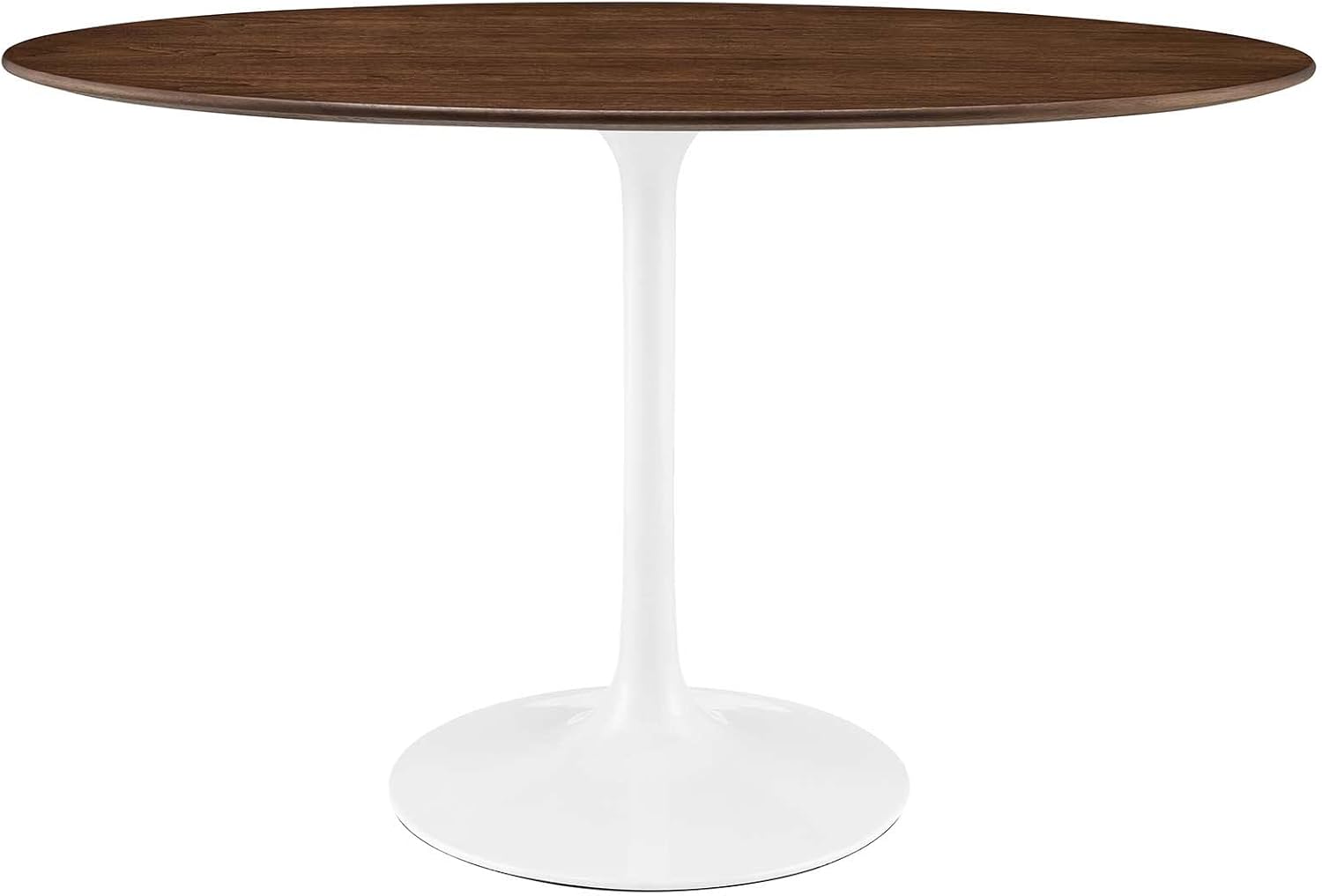 Modway Lippa 48' Mid-Century Modern Dining Table with Oval Top in Walnut