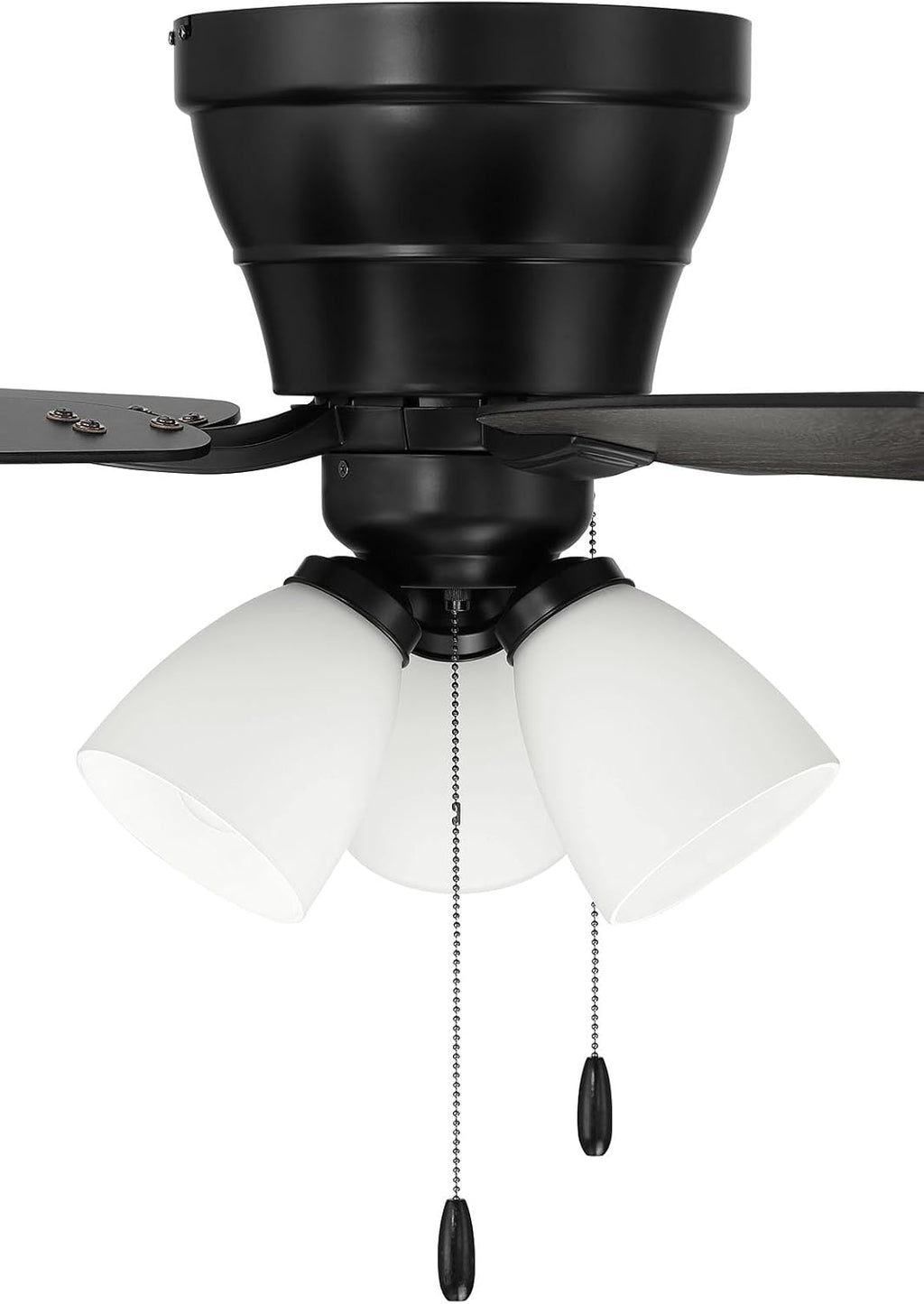 Craftmade 52' Wheeler Indoor Flush Mount 5 Blade Flat Black Finish Ceiling Fan with Optional 3-Light Kit