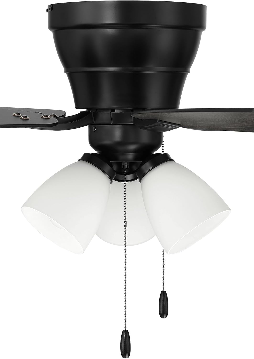 Craftmade 52' Wheeler Indoor Flush Mount 5 Blade Flat Black Finish Ceiling Fan with Optional 3-Light Kit