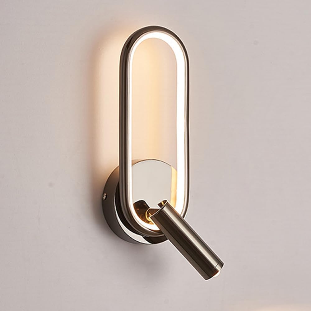 Modern Ring LED Wall Light Metal Linear Wall Lamps with Swivel Spotlight Indoor Wall Lighting,Minimalist Pendent Lamp Oldsix-66(OneColor)