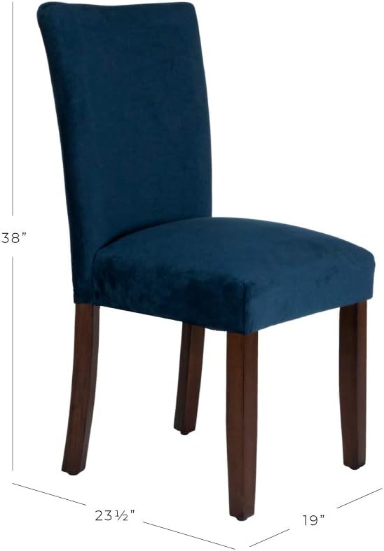 HomePop Parsons Classic Upholstered Accent Dining Chair, Set of 2, Navy Velvet