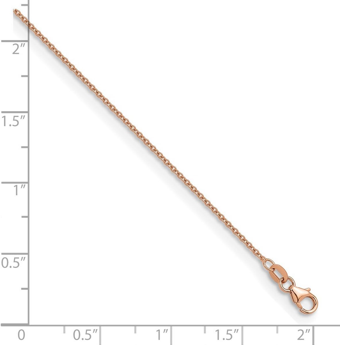 JewelryWeb 14k Rose Gold 1.5mm Cable Chain Necklace 20 Inch Chain Necklace for Women and Men