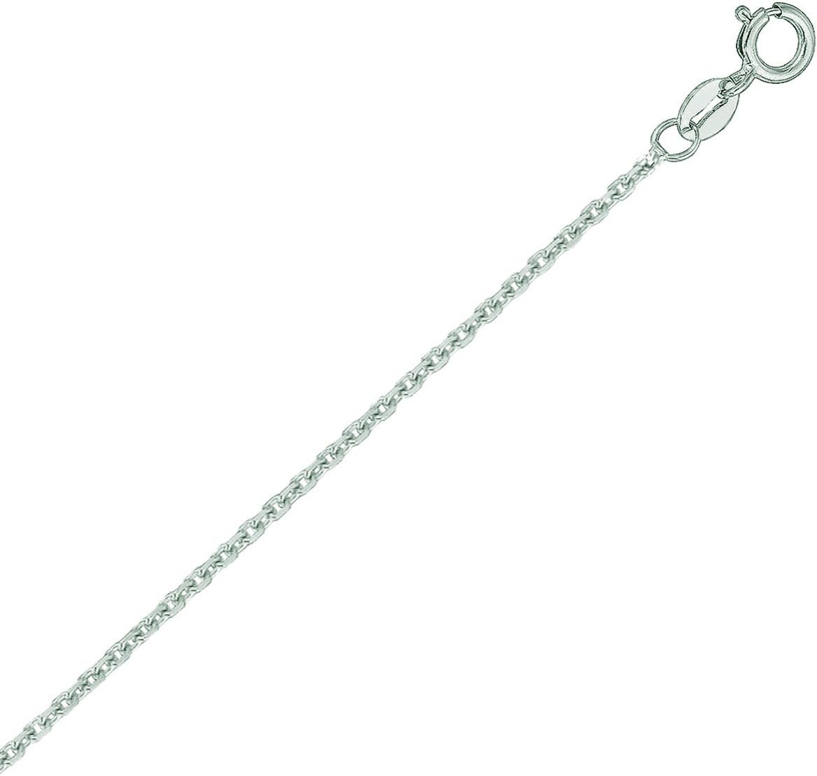 Ritastephens 14k Solid Gold Cable Link Chain Necklace 0.9 Mm (13, 16, 18, 20, 22, 24 Inches)