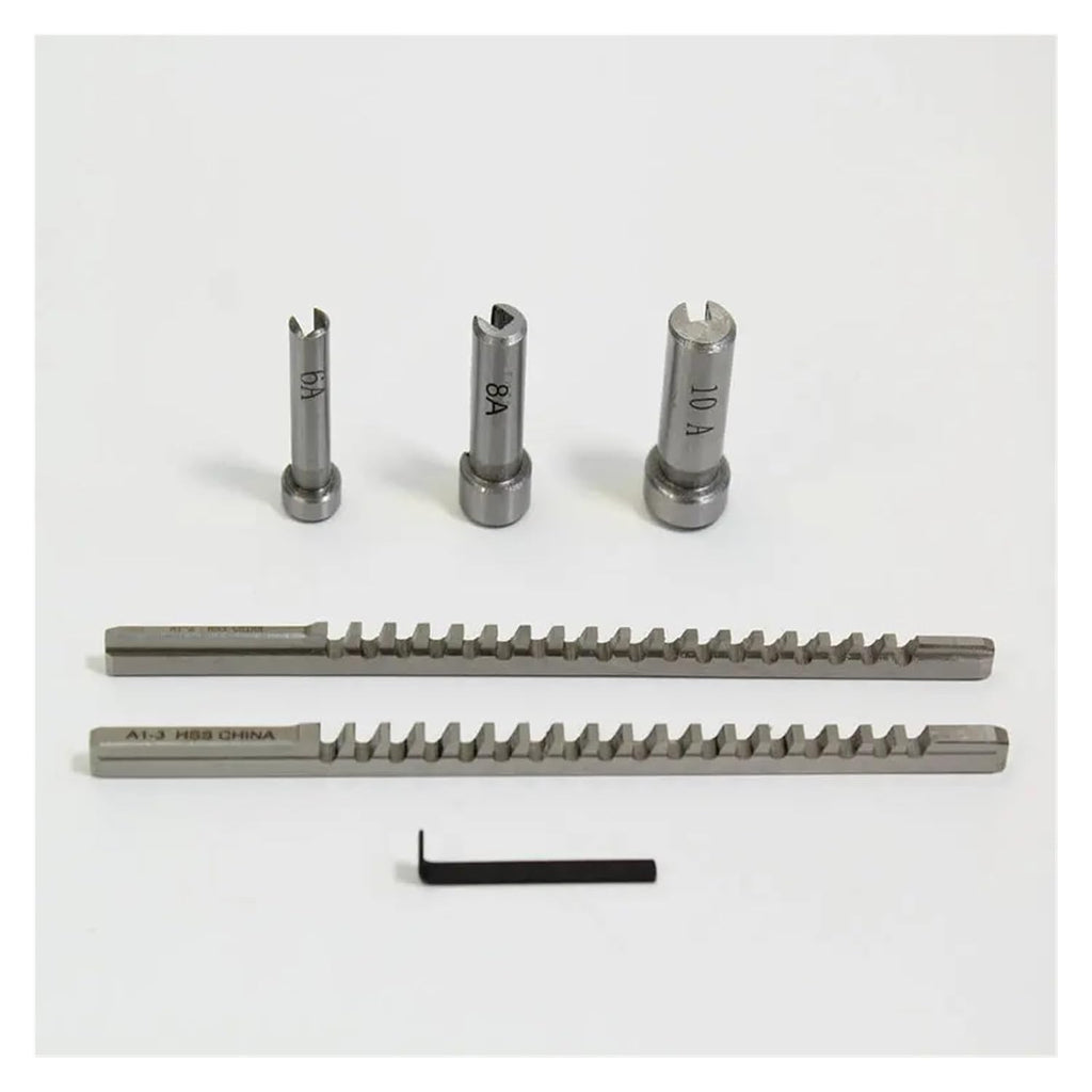 Keyway Broach Kit HSS Keyway Broach Set Metric Sized 6pcs 2mm 3mm Broaches 6/8/10 Collared Bushings with Shims CNC Cutting Tools