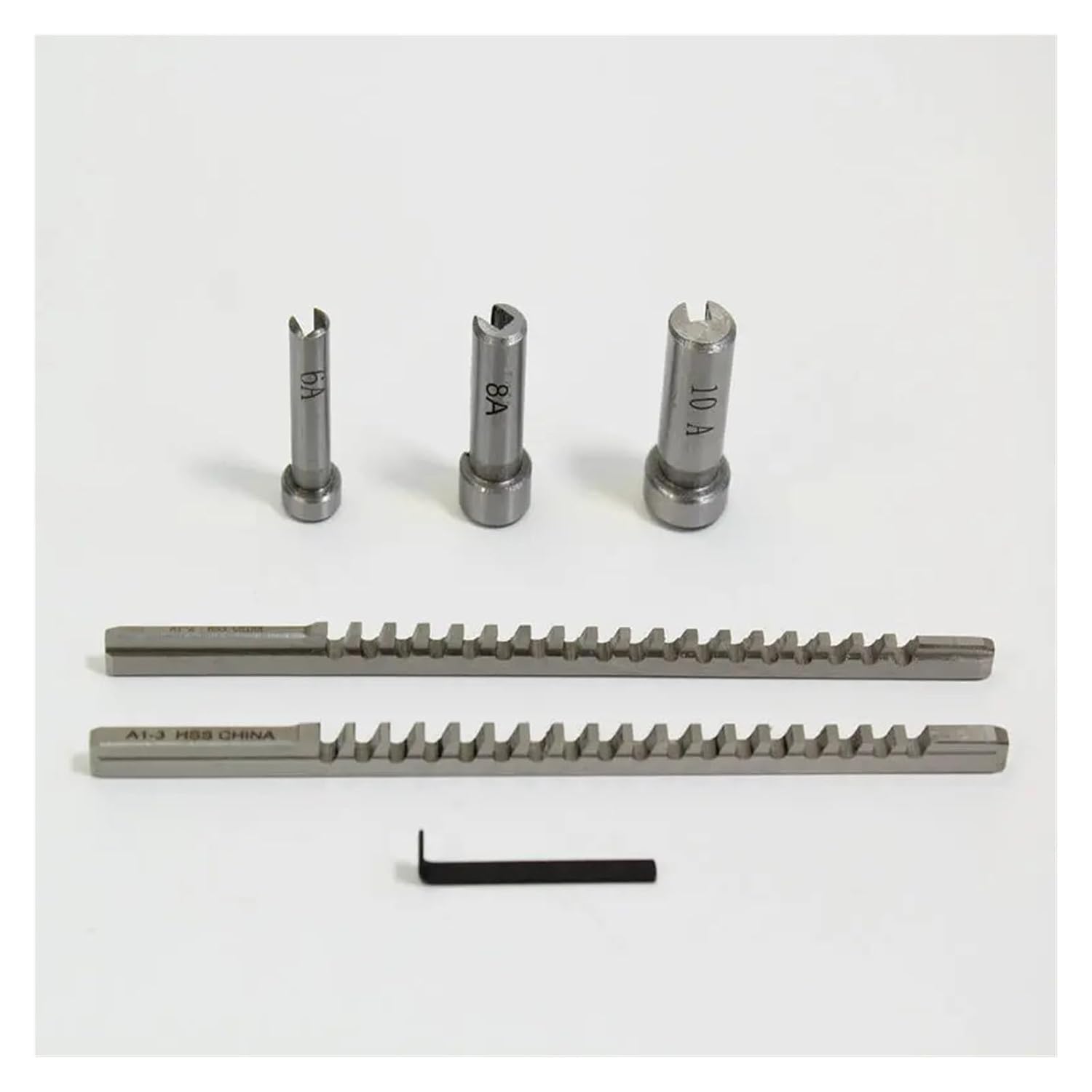 Keyway Broach Kit HSS Keyway Broach Set Metric Sized 6pcs 2mm 3mm Broaches 6/8/10 Collared Bushings with Shims CNC Cutting Tools