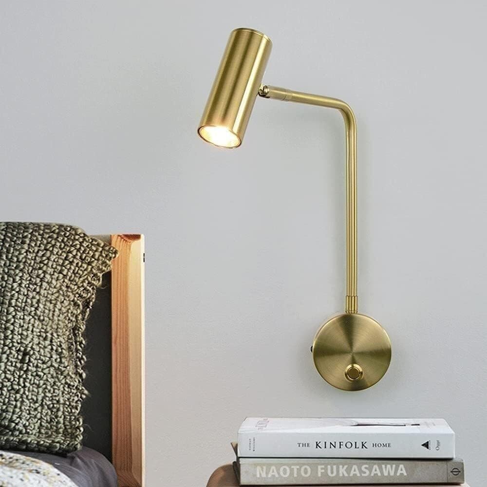 Wall Sconce Lights Adjustable 7W 180°+180°Rotation Metal Study Room Lighting LED Bedside Reading Lamp Indoor Spotlight Bedroom Mini Night Light (3000K w(3000k Warm Light)