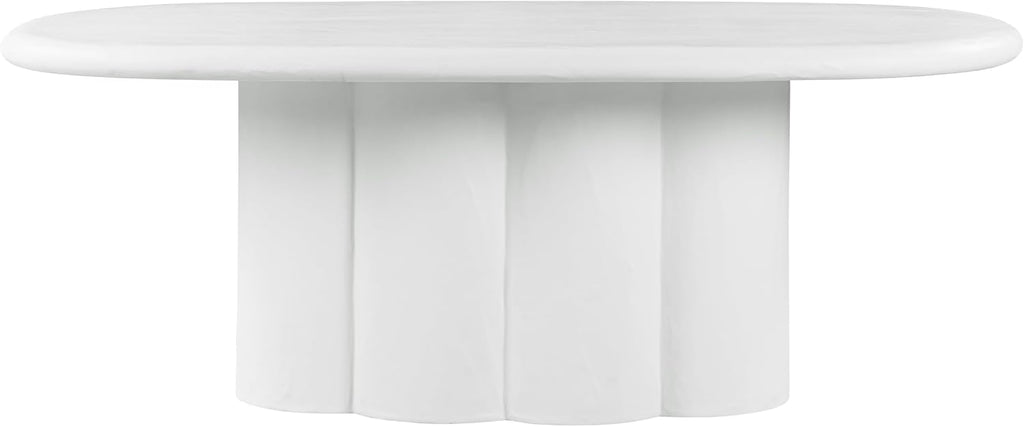Tov Furniture Elika White Faux Plaster Oval Dining Table