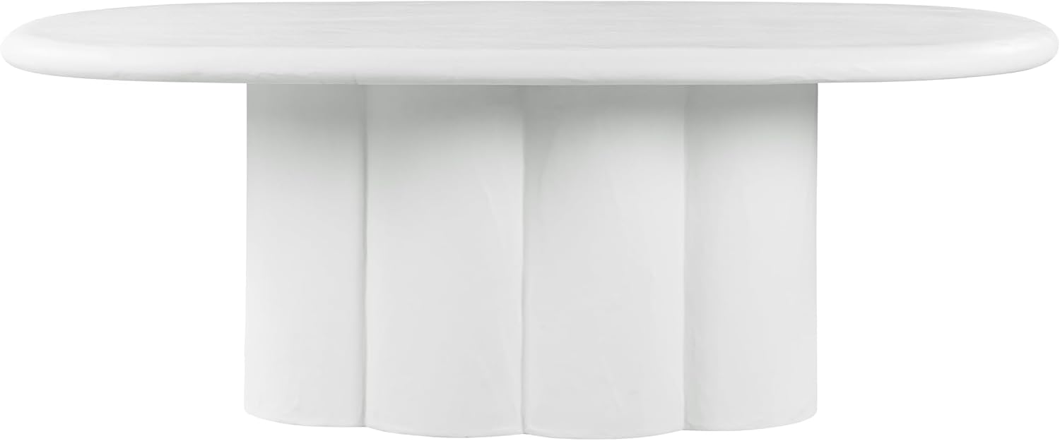 Tov Furniture Elika White Faux Plaster Oval Dining Table