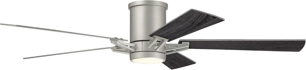 Craftmade 52' Wyatt Hugger Indoor/Outdoor Painted Nickel Finish Ceiling Fan, LED Light Kit (Optional), Remote Included, Smart WiFi Enabled with Voice Activation, works with Alexa & Smart Home Devices