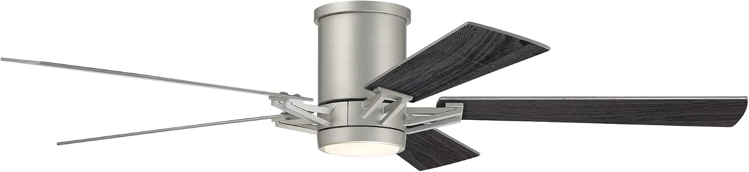 Craftmade 52' Wyatt Hugger Indoor/Outdoor Painted Nickel Finish Ceiling Fan, LED Light Kit (Optional), Remote Included, Smart WiFi Enabled with Voice Activation, works with Alexa & Smart Home Devices