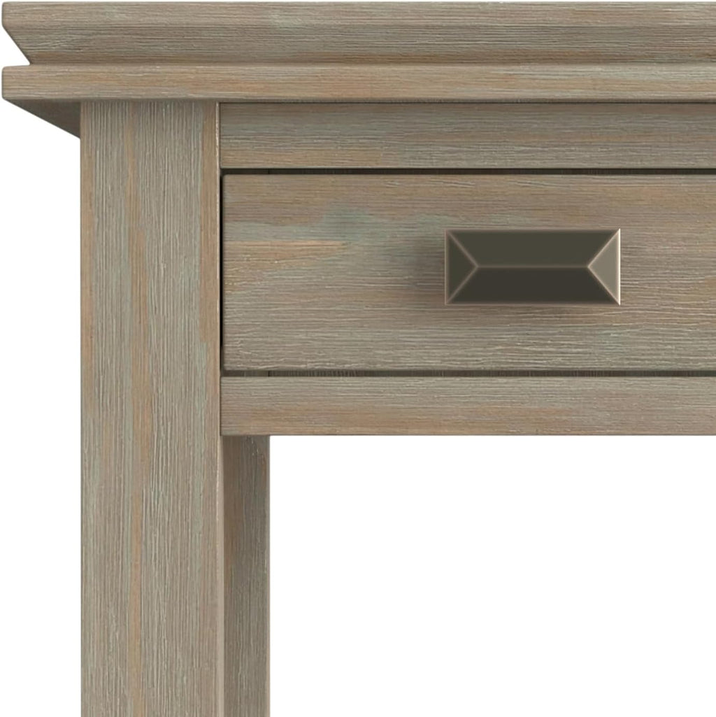 SIMPLIHOME Artisan SOLID WOOD 14 inch Wide Rectangle Transitional Narrow Side Table in Distressed Grey for the Living Room and Bedroom
