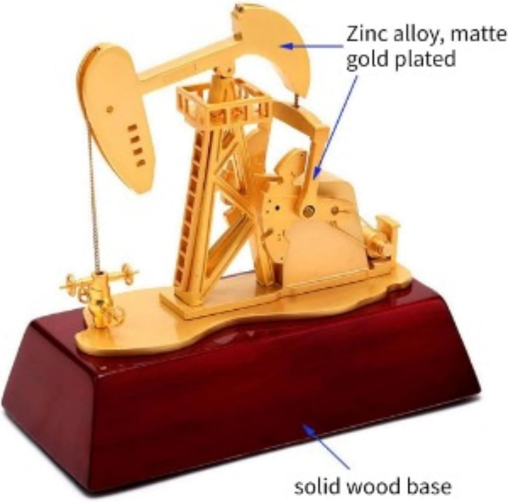 Electric Metal Oil Well Pump Jack Model, 2026 New Simulation Oilfield Operation Mechanical Machine Equipment Creative Desktop Ornament Decoration, Toy Science Eductional Gift for Adults (Red)