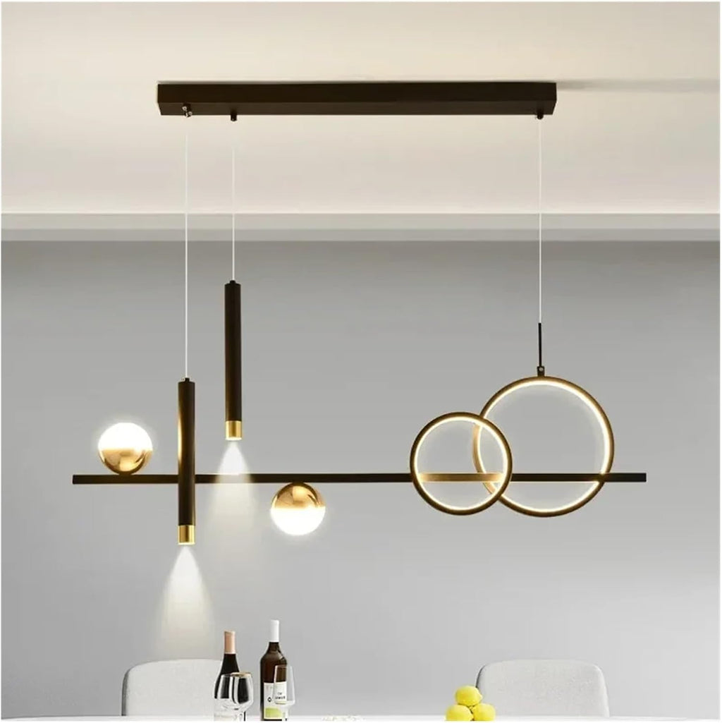 Nordic Creative LED Chandelier with Spotlights Kitchen Dining Table Restaurant Office Remote Control Pendant Lamp Decor Lighting,Indoor
