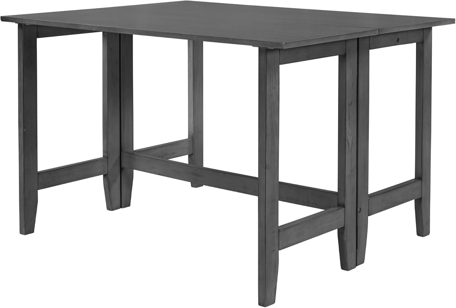 Merax Farmhouse Wood Extendable Dining Table with Drop Leaf for Small Places, Modern Freestanding Scalable Desk for Kitchen & Living Room, Gray