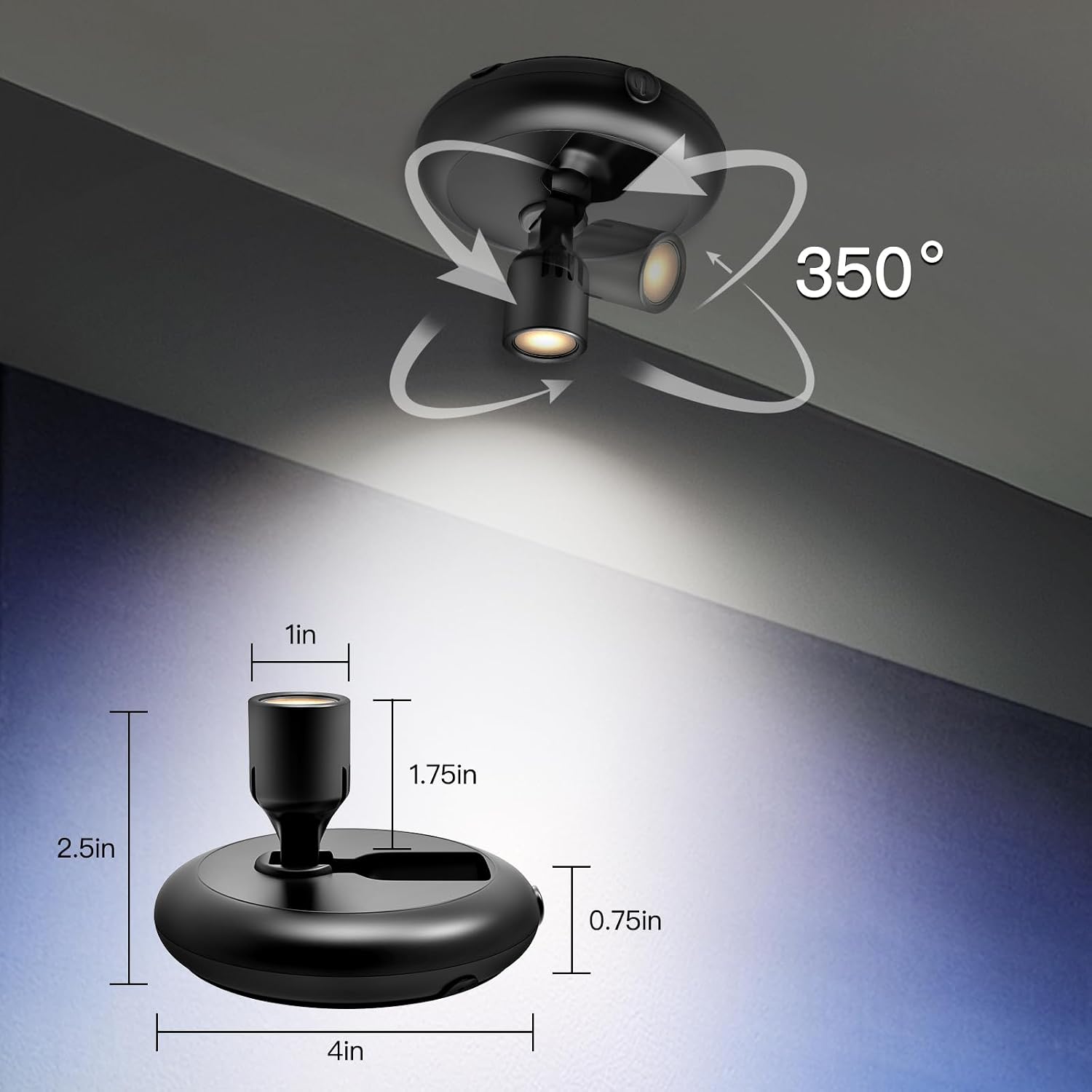 Indoor Plant Spotlight Battery Operated,Picture Light with Remote,Wall Painting Uplight,Wireless Dimmable Timer,Spot Light for Plants Trees Pictures Dis Painting Art e Gallery Portrait