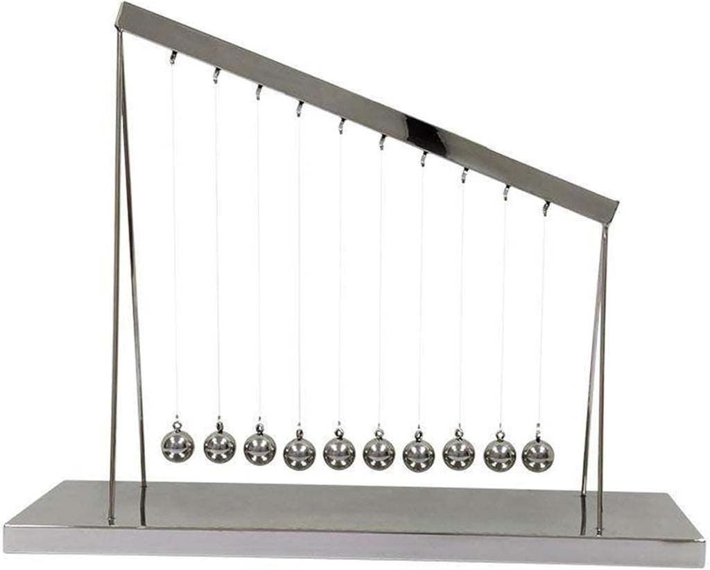 Large Newtons Cradle with 10 Balls, Newtons Cradle Balance Balls, Science Physics Desk Toys, Kinetic Orbital Newton Cradle Balance, for Office/Home Desktop Decoration/Stress Relief