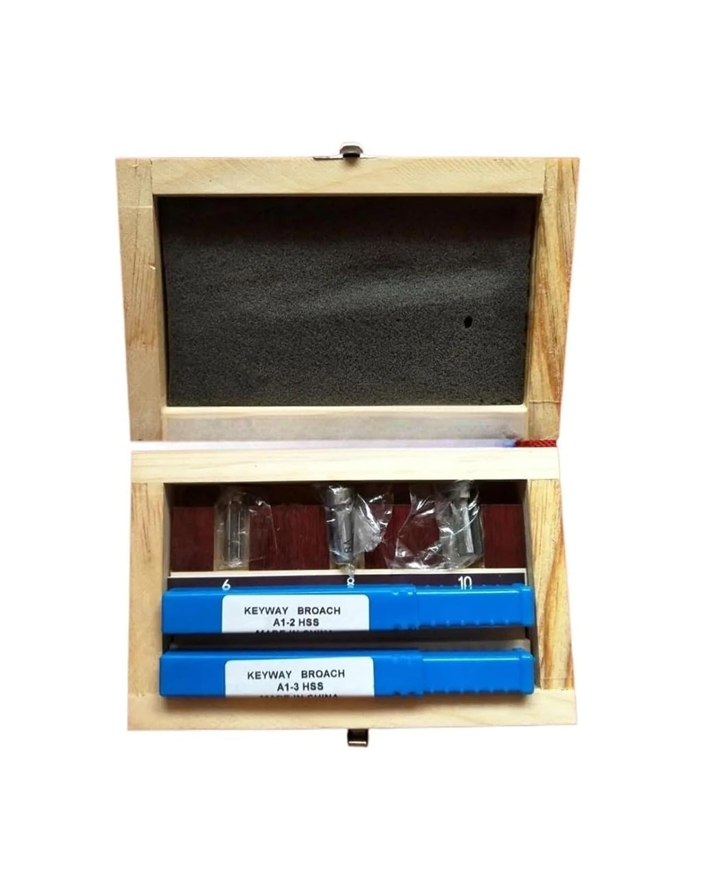 Keyway Broach Kit HSS Keyway Broach Set Metric Sized 6pcs 2mm 3mm Broaches 6/8/10 Collared Bushings with Shims CNC Cutting Tools