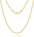 Paperclip Chain Necklace 14K Gold Necklace for Women 3mm Gold Chains Necklaces for Women & Men Non Tarnish Chain 16-26 Inches