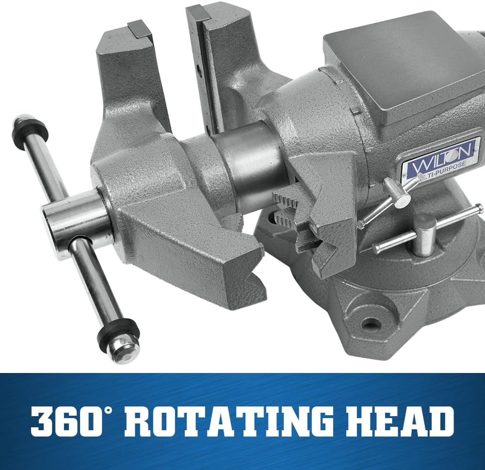 Wilton Multi-Purpose Bench Vise, 6-1/2' Jaw Width, 6-1/4' Jaw Opening, 3-1/4' Throat (Model 650P)