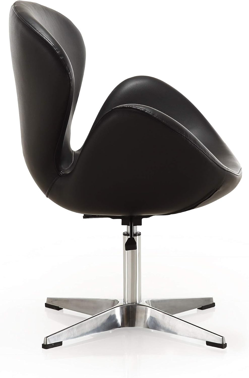Manhattan Comfort Raspberry Adjustable Swivel Accent Chair with 360° Turn, Polished Chrome Base, Modern Retro Design, Versatile Seat Ideal for Any Room, Set of 2, Black