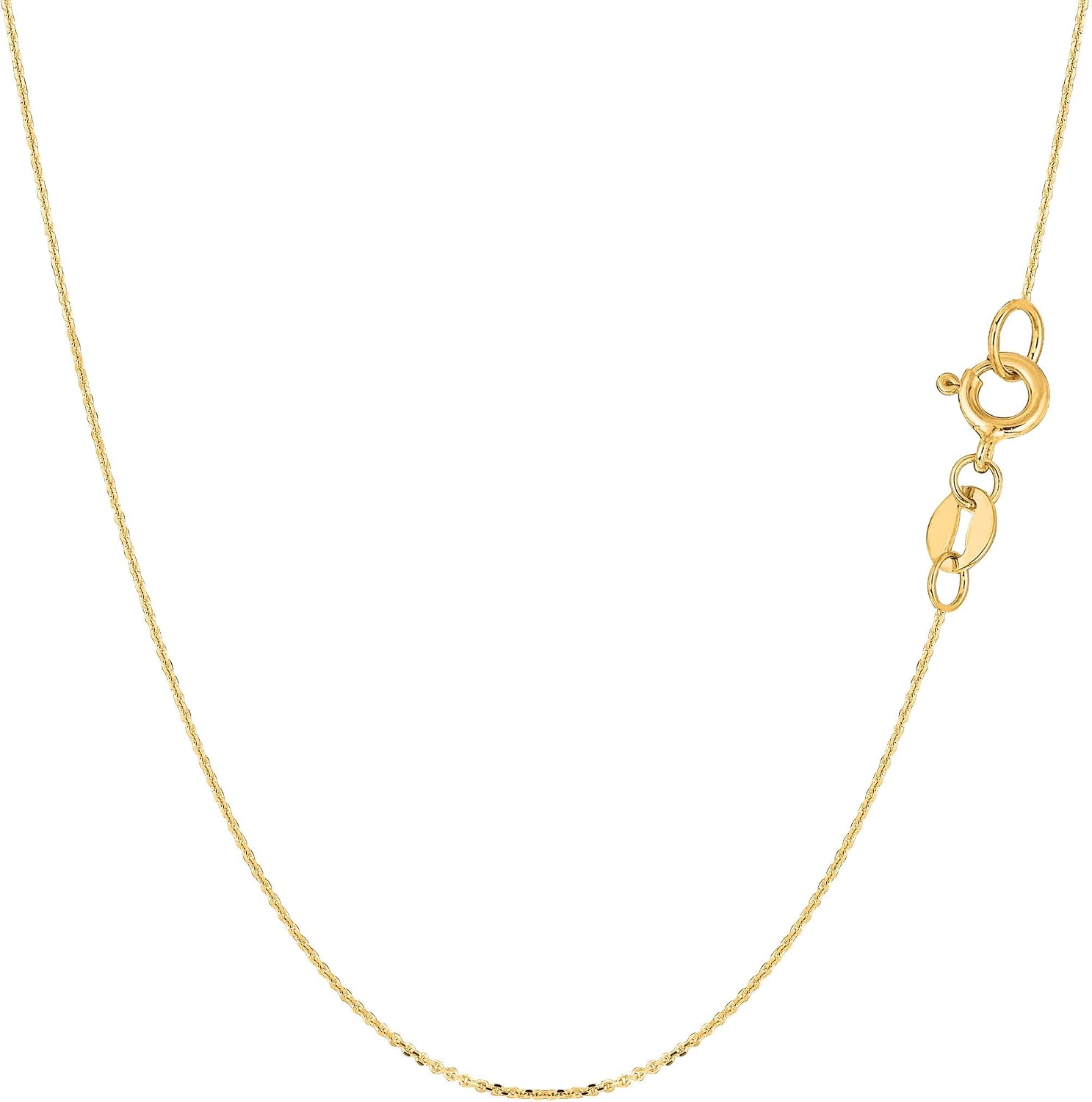 Jewelry Affairs 14k Yellow Gold Cable Link Chain Necklace, 0.6mm